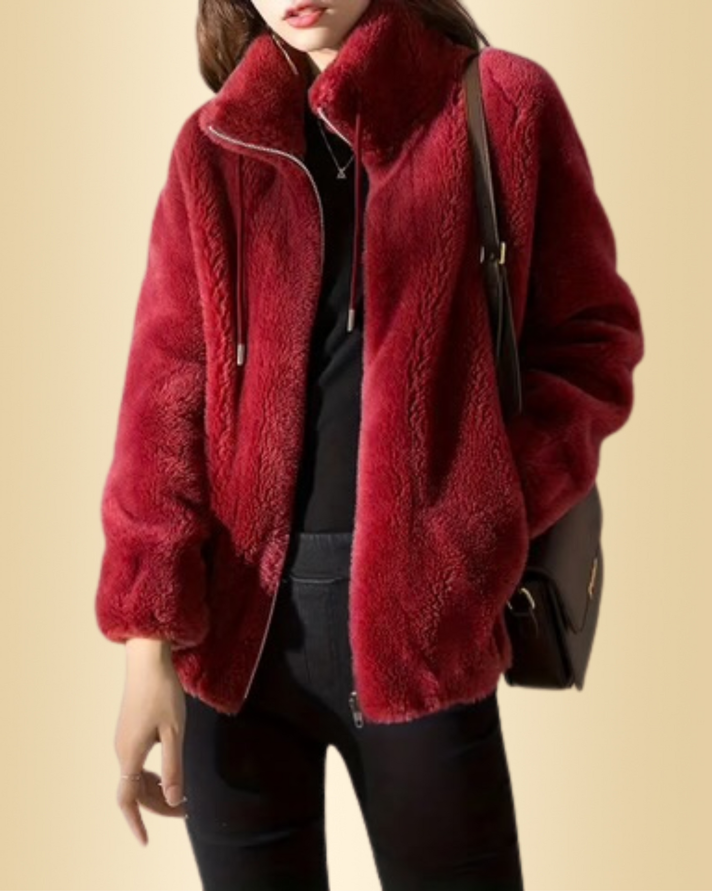 Maliza – Stilvolle Fleece Jacke Mit Fellbesatz