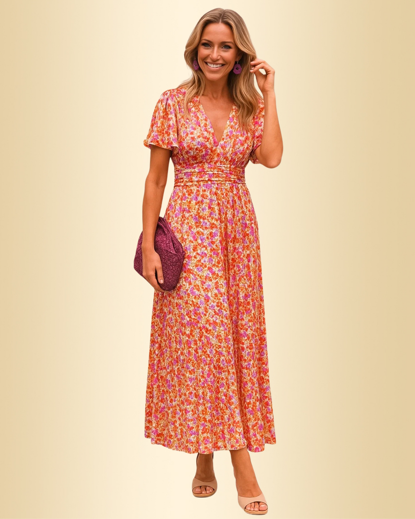 Malou™ | Klassisches V-Ausschnitt Kleid