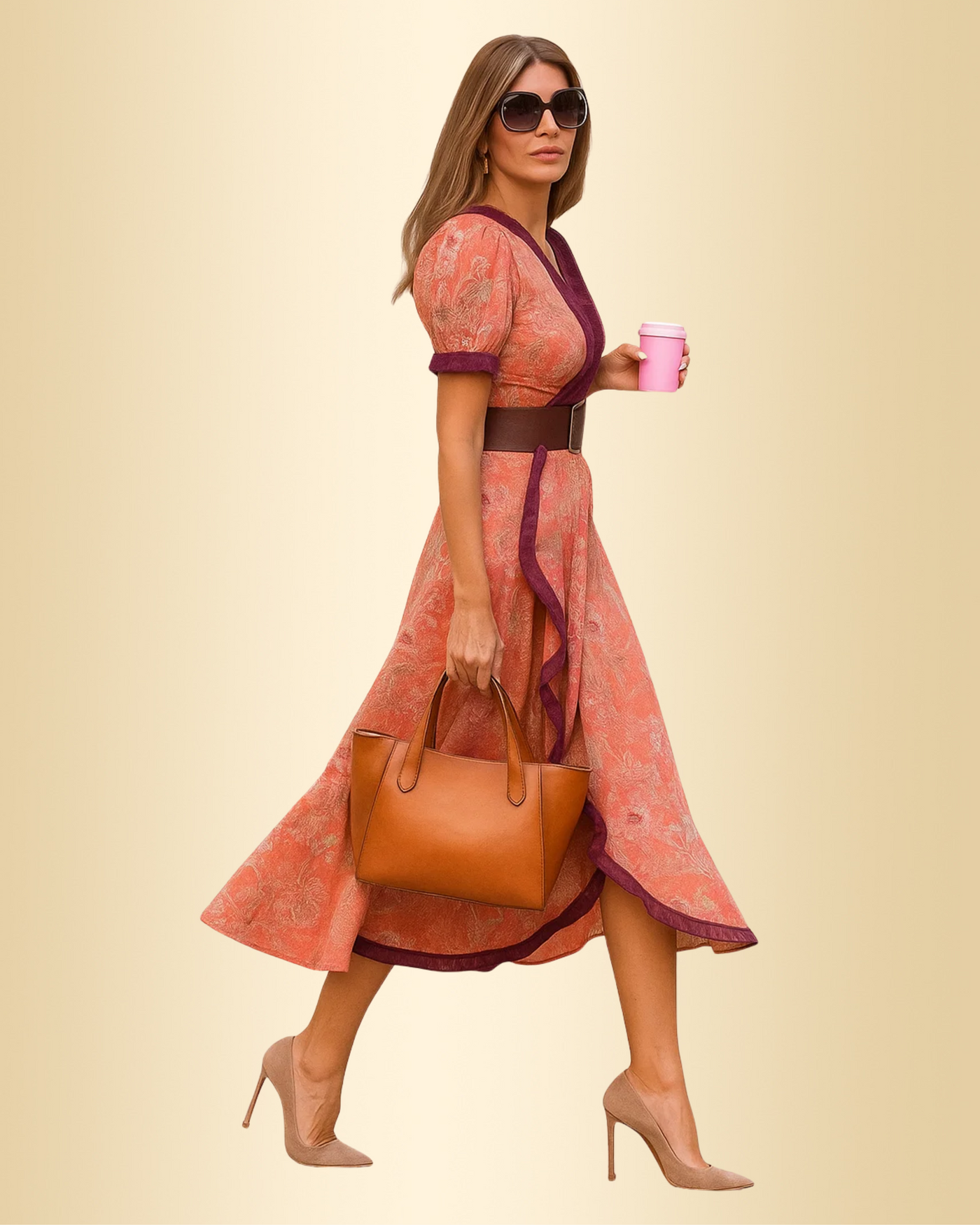 Sif™ | Elegantes Rosa Maxikleid