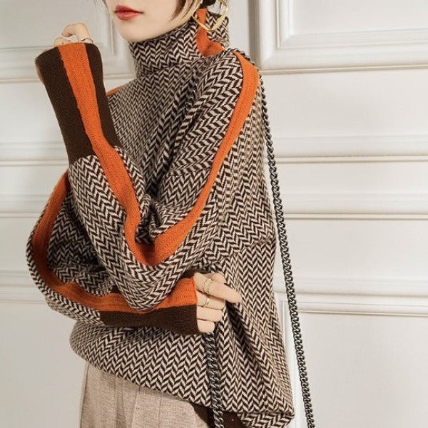 Heidemarie – Melierter Rollkragen