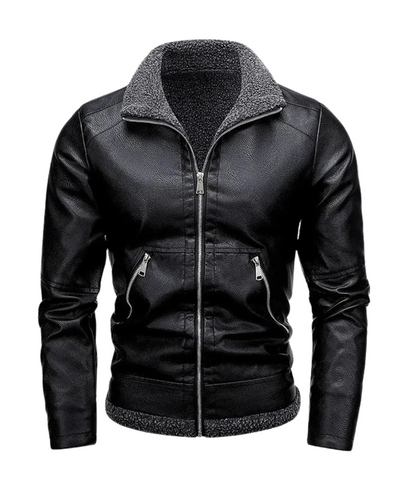 Elegante Fleece-Lederjacke
