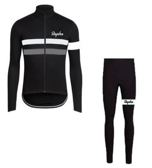 Rapha Winter Fahrradsportbekleidung Set | Atmungsaktiv & Schnell trocknend (kurzes Set)