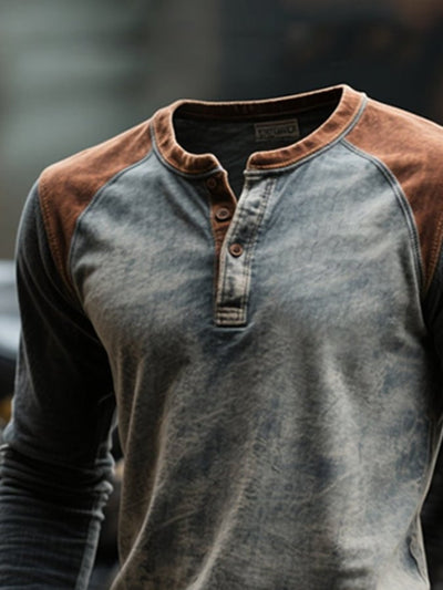 HUNZIKER - Lässiges Henley-Langarm-T-Shirt