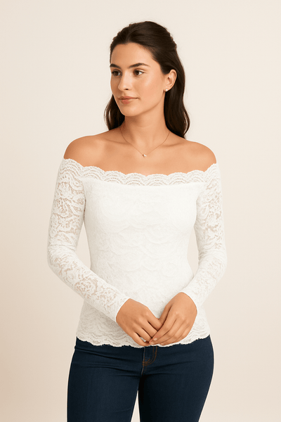 HERBERGER | Festliche Damen Bluse mit Spitzenakzent und figurbetontem Schnitt