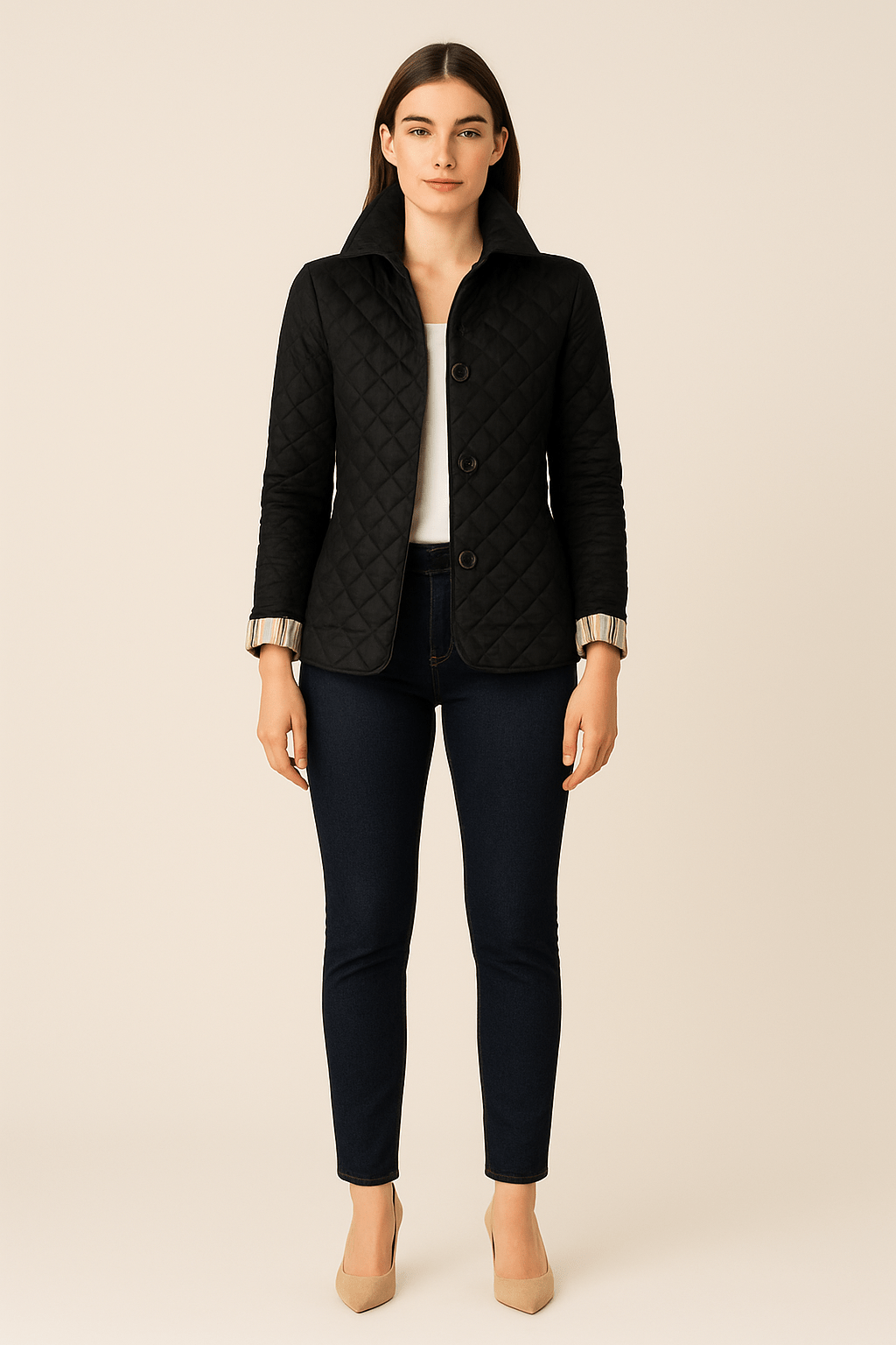 HERBERGER | Damen Mantel gesteppt mit Knöpfen für die Übergangszeit