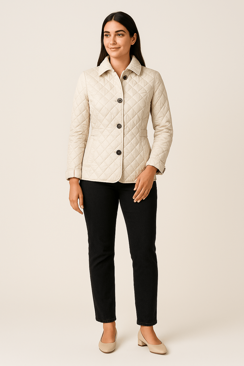 HERBERGER | Damen Mantel gesteppt mit Knöpfen für die Übergangszeit