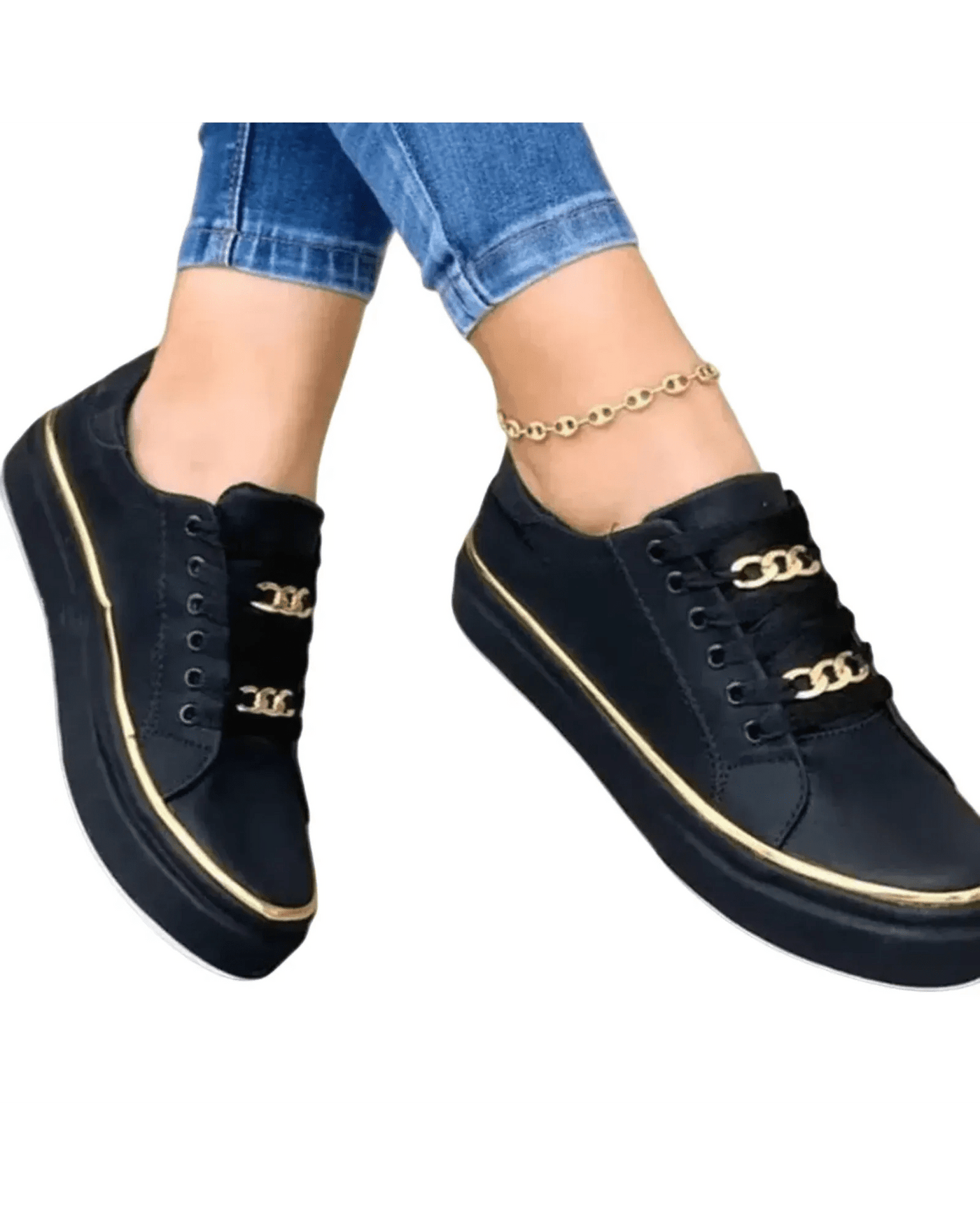 HERBERGER| Damen Sneaker weiß mit goldfarbenem Akzent für Arbeit & Freizeit