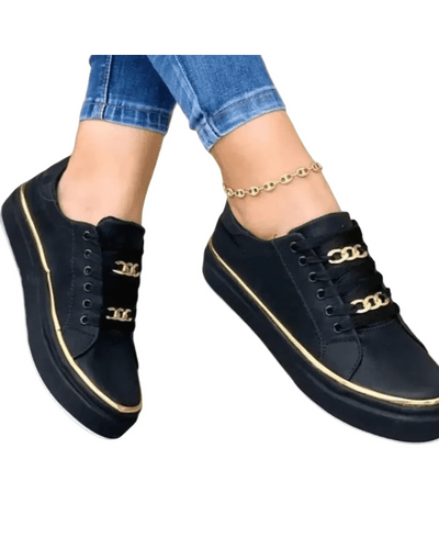 HERBERGER| Damen Sneaker weiß mit goldfarbenem Akzent für Arbeit & Freizeit