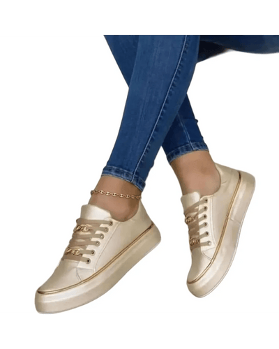 HERBERGER| Damen Sneaker weiß mit goldfarbenem Akzent für Arbeit & Freizeit