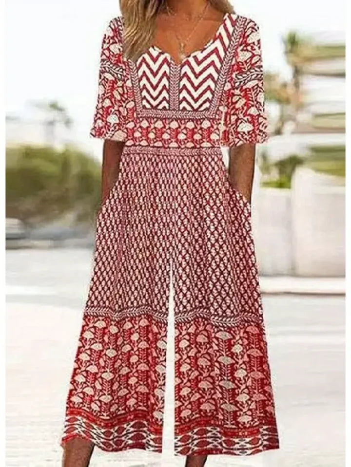 Nerina Vintage Jumpsuit Im Boho Stil Mit Blumen