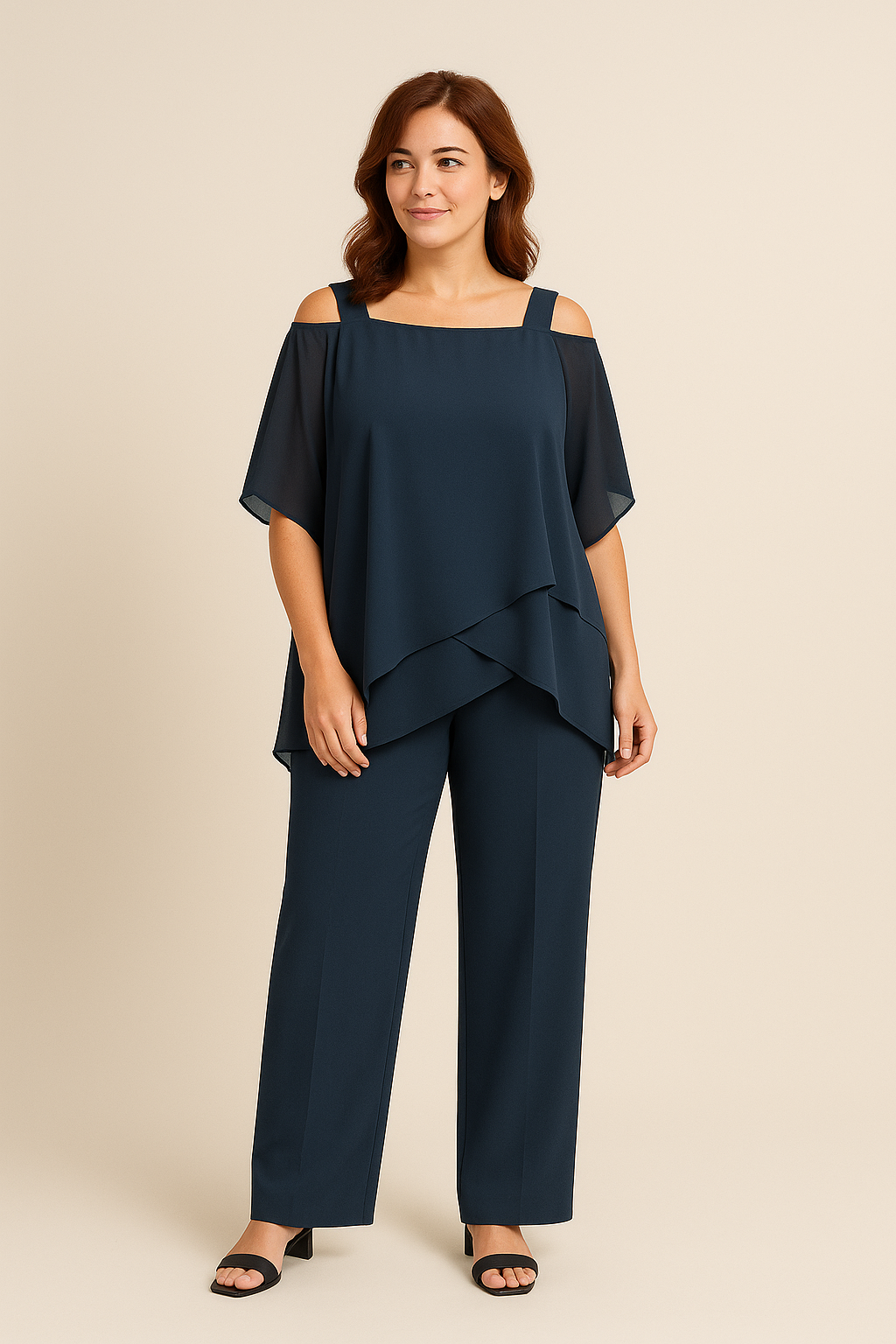 HERBERGER | Damen Zweiteiler mit Schulterfreiheit und weiter Passform für Freizeit & Büro