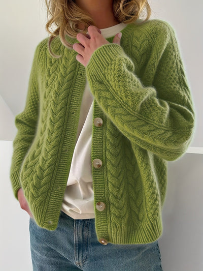 Dwina™ Strickjacke mit Knöpfen und Zopfmuster