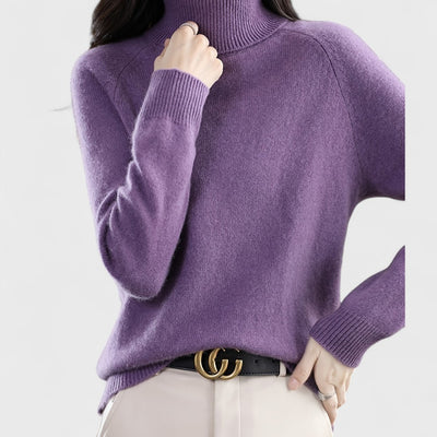 Sapphire | Pullover mit hohem Kragen in einfarbig