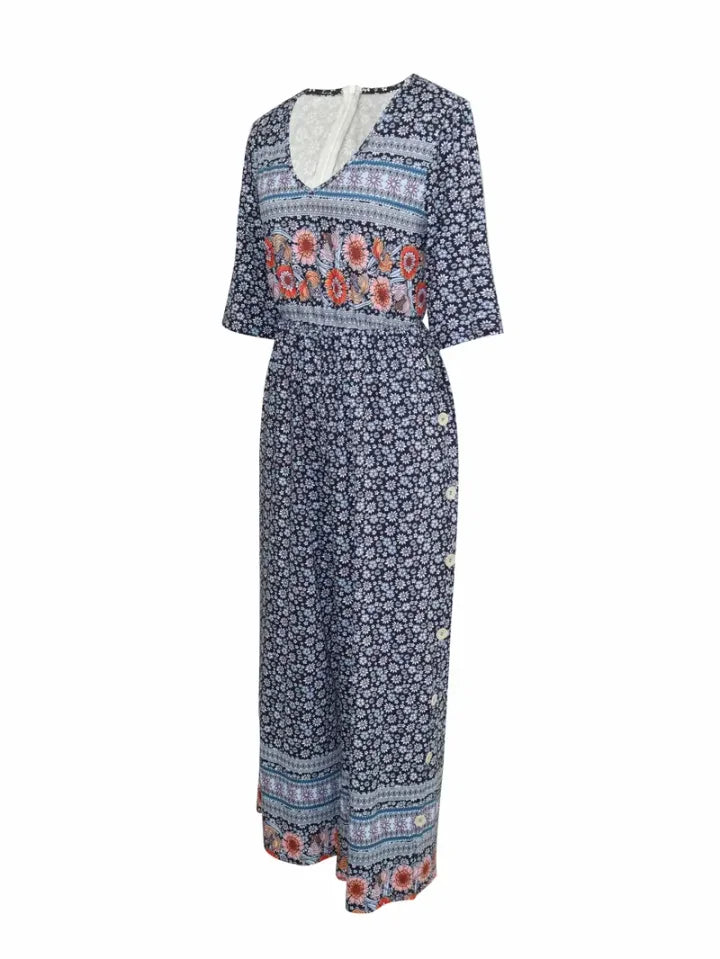Nerina Vintage Jumpsuit Im Boho Stil Mit Blumen