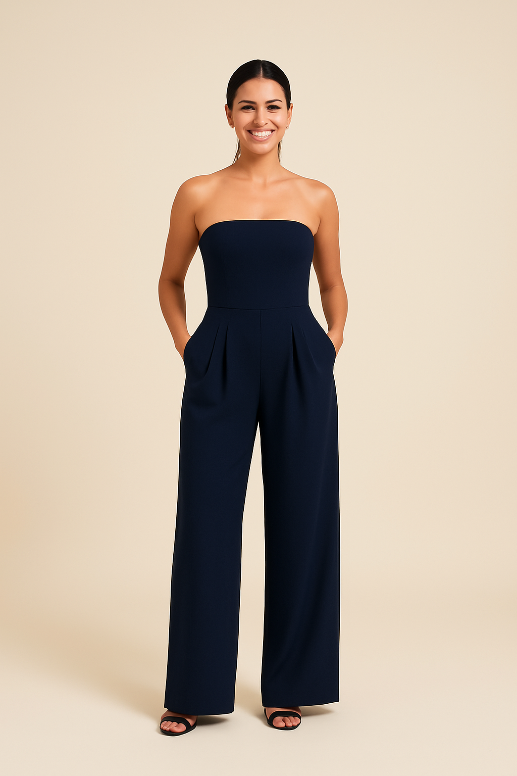 HERBERGER | Damen Jumpsuit trägerlos luftig-leicht mit weitem Bein