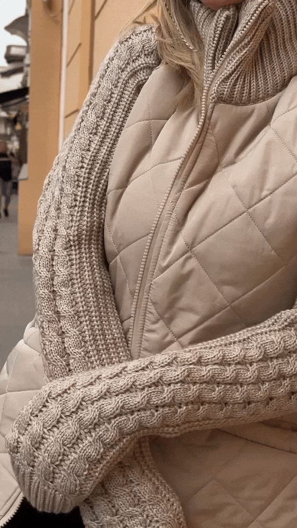 Monica | Damen-Strickjacke im Patchwork-Design