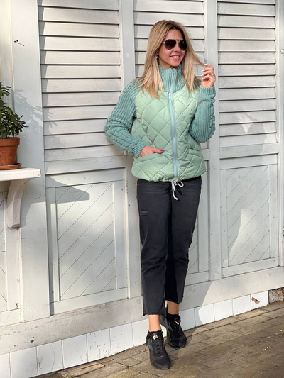 Monica | Damen-Strickjacke im Patchwork-Design