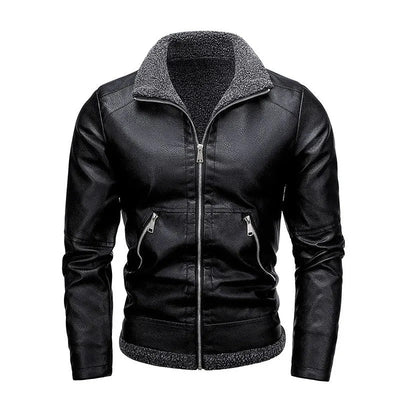 Elegante Fleece-Lederjacke