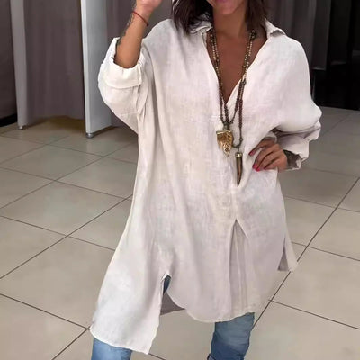 Weisses Longshirt Hemd im Oversize Look