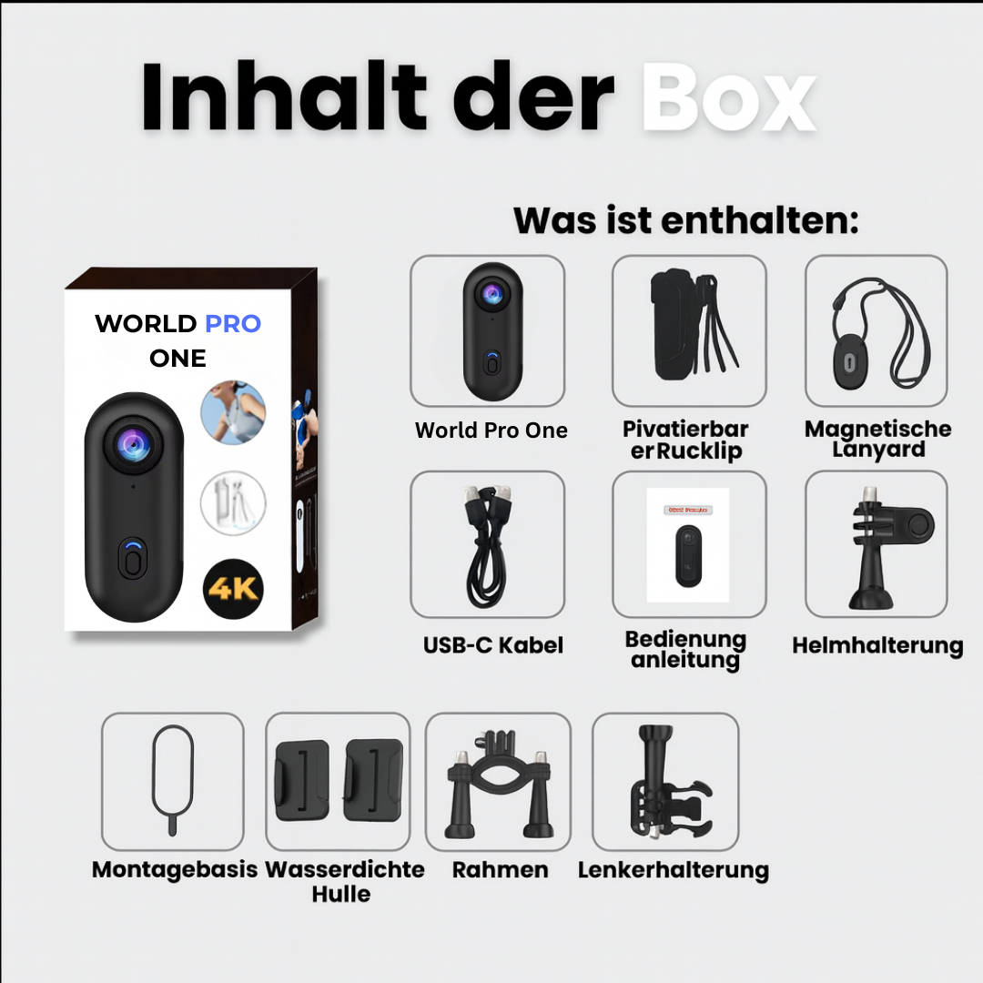 WORLD PRO ONE - Kamera 4K