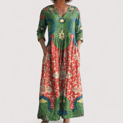 Solange™ | Maxikleid mit Vintage-Blumenmuster